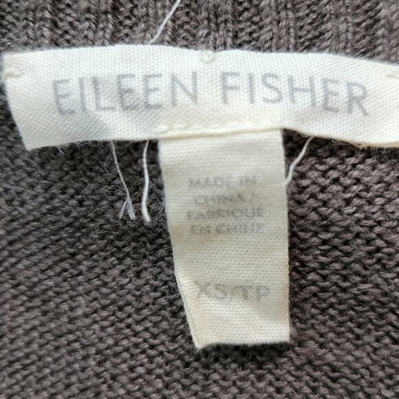 Eileen Fisher Organic Linen V-Neck Sweater Brown XS - Picture 5 of 6